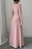 Long Sleeve Textured Maxi Dress