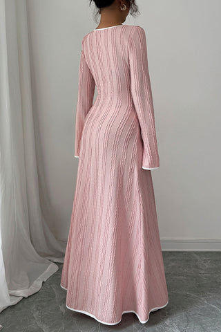 Long Sleeve Textured Maxi Dress
