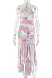 Halter Ruched Midi Dress