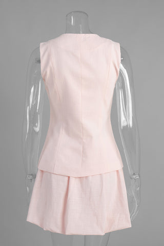 Button-Front Skirt Set