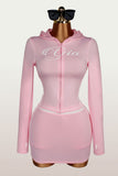 Zip-Front Hooded Skirt Set