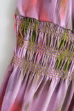 Tie-Dye Tie-Back Casual Midi Dress