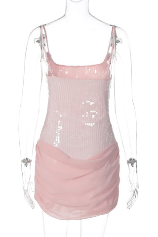 Sequin Embellished Draped Tank Top