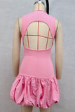Open Back Panel Fit and Flare Dress