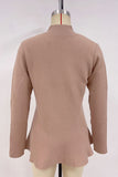 Mock-Neck Sweater with Flared Hem