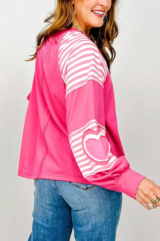 Heart Patchwork Long Sleeve Top