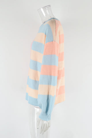 Casual Striped Knit Sweater