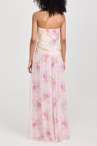 Strapless Floral Maxi Dress