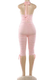 Halter Neck Ruched Short Set