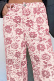 Floral Print Straight-Leg Jeans
