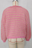 Striped Button-Front Cardigan
