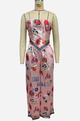 Strapless Printed Pants Set