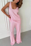 Sleeveless Wide-Leg Suit Set