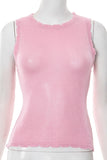 Scalloped Edge Knit Tank Top