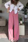 Relaxed Checkered Wide-Leg Pants