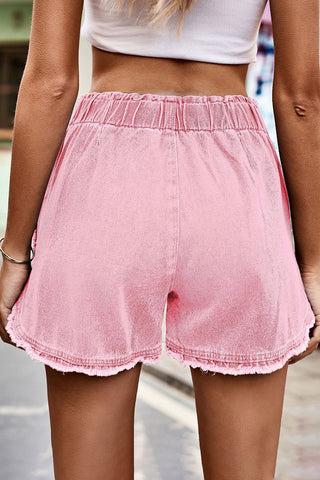 Frayed Hem Casual Shorts