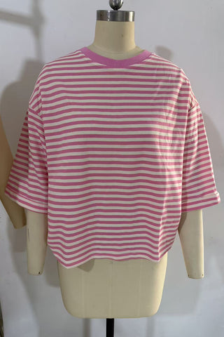 Striped T-Shirt with Bow Back Detail