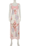 Floral Lace Trim Casual Dress