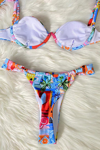 Floral Print Two-Piece Swimsuit