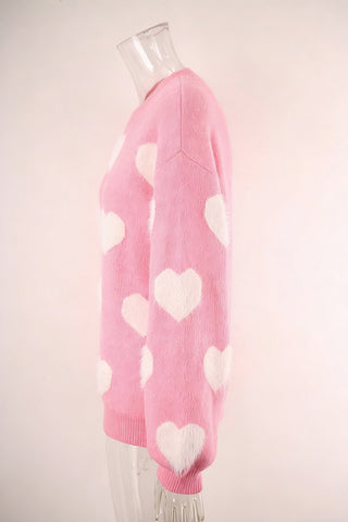Heart Patterned Cozy Sweater