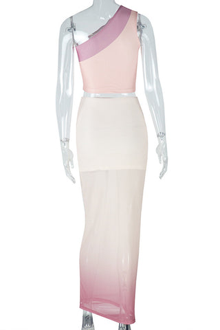 One-Shoulder Skirt Set
