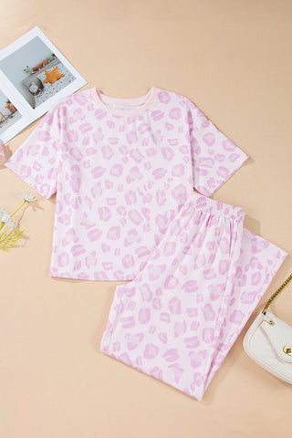 Relaxed Leopard Print Pants Set