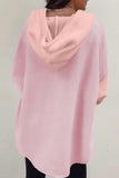 Button-Front Knit Hoodie