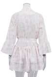 Belted Ruffle Sleeve Dress
