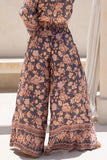 Floral Wide-Leg Casual Pants