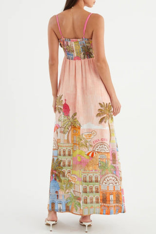 Relaxed Cityscape Maxi Dress