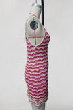 Wavy Pattern Sleeveless Casual Dress