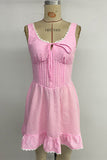 Sleeveless Mini Dress with Ruffled Hem