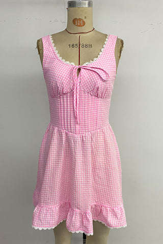 Sleeveless Mini Dress with Ruffled Hem