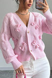 Charming Knit Cardigan with Bow Details