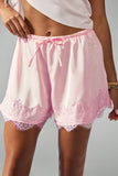 Lace Trim Casual Shorts