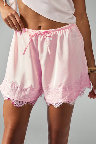 Lace Trim Casual Shorts
