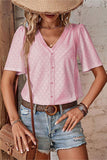 V-Neck Eyelet T-Shirt
