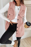 Cozy Button-Front Sleeveless Jacket