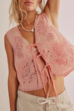 Eyelet Tie-Front Camisole Top