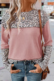 Stylish Contrast Pattern Long Sleeve Top