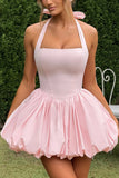 Halter-Neck Bubble Hem Dress