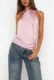 Draped Halterneck Tank Top