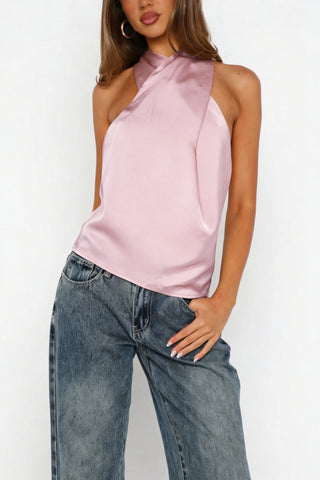 Draped Halterneck Tank Top