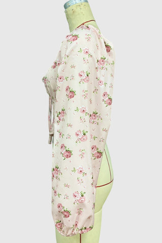 Floral Puff-Sleeve Blouse