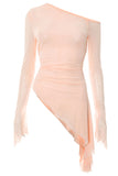 Asymmetric Off-Shoulder Long Sleeve Top