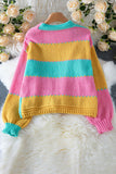 Colorblock Open Front Cardigan