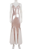 Sleek Spaghetti Strap Evening Gown
