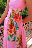 Floral-Accent Maxi Dress