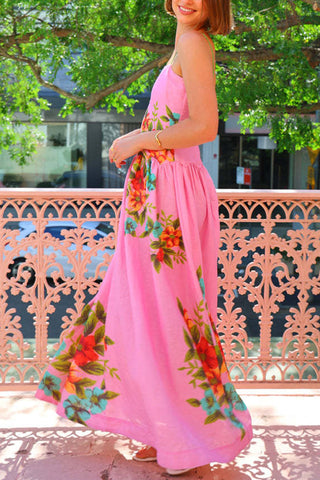 Floral Accent Maxi Dress