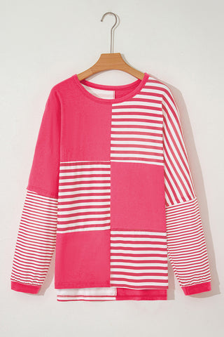 Striped Sweatshirt with Asymmetric Design